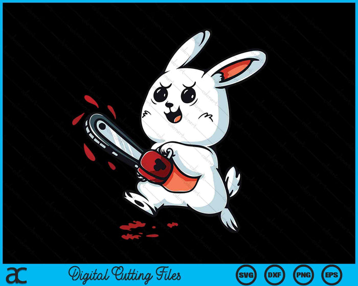 Evil Bunny Kawaii Cute Easter Rabbit With Chainsaw Halloween SVG PNG Digital Cutting Files Evil Bunny Kawaii Cute Easter Rabbit With Chainsaw Halloween SVG PNG Digital Cutting Files