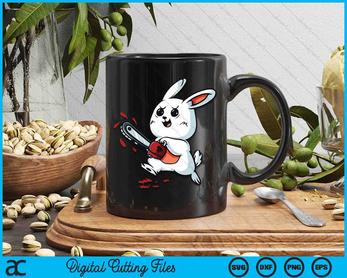 Evil Bunny Kawaii Cute Easter Rabbit With Chainsaw Halloween SVG PNG Digital Cutting Files Evil Bunny Kawaii Cute Easter Rabbit With Chainsaw Halloween SVG PNG Digital Cutting Files
