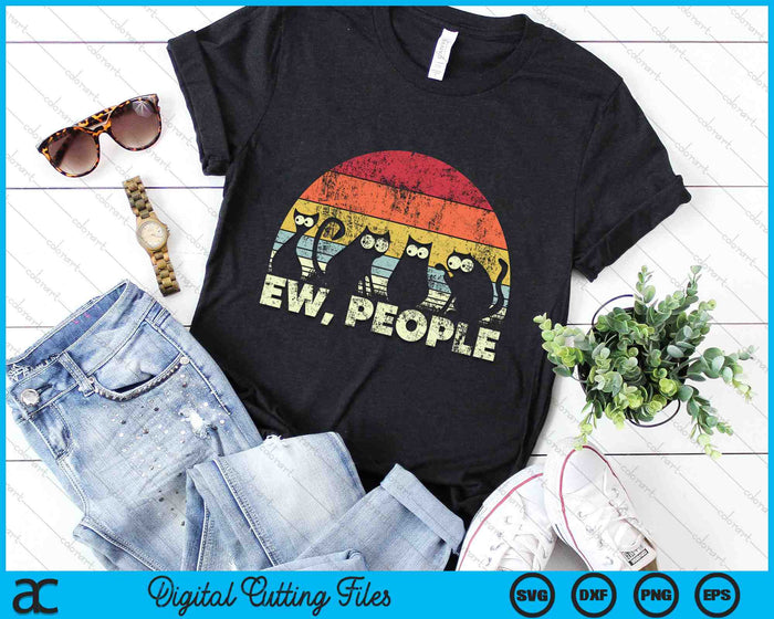 EW mensen grappige kat retro stijl SVG PNG digitale snijbestanden EW mensen grappige kat retro stijl SVG PNG digitale snijbestanden