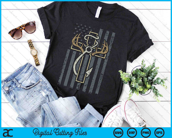 Faith Hunting Fishing Christian Hunter Fisherman ON BACK SVG PNG Digital Cutting Files