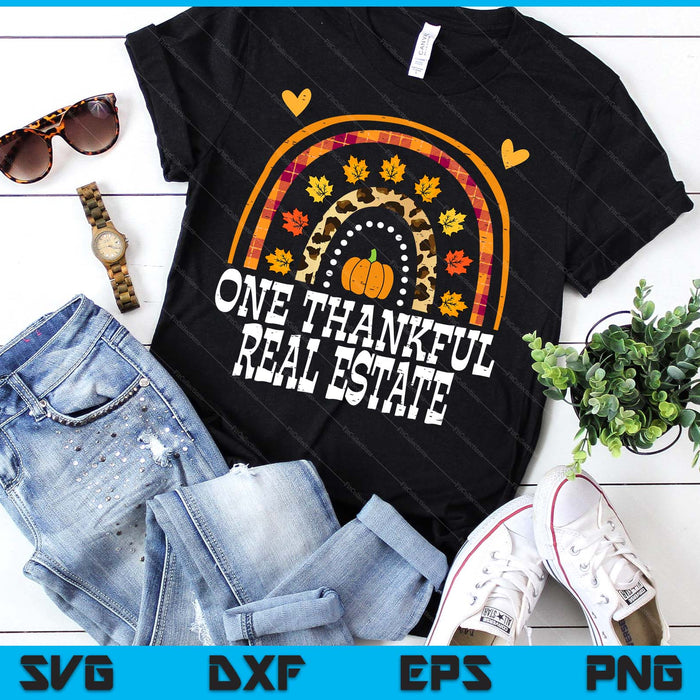 Fall Rainbow One Thankful Real Estate Thanksgiving Fall SVG PNG Digital Printable Files Fall Rainbow One Thankful Real Estate Thanksgiving Fall SVG PNG Digital Printable Files