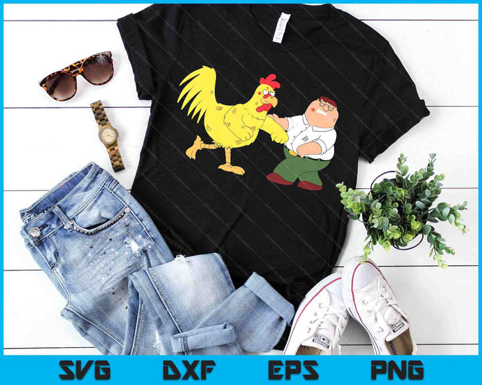 Family Guy Peter & Chicken Fighting SVG PNG Digital Printable Files Family Guy Peter & Chicken Fighting SVG PNG Digital Printable Files