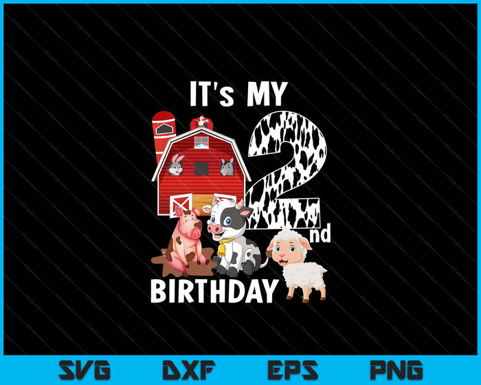 Boerderijdieren 2 jaar oud Het is mijn 2e verjaardagsfeestje SVG PNG digitale afdrukbare bestanden Boerderijdieren 2 jaar oud Het is mijn 2e verjaardagsfeestje SVG PNG digitale afdrukbare bestanden