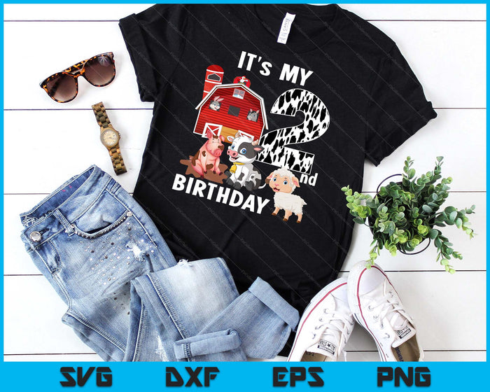 Boerderijdieren 2 jaar oud Het is mijn 2e verjaardagsfeestje SVG PNG digitale afdrukbare bestanden Boerderijdieren 2 jaar oud Het is mijn 2e verjaardagsfeestje SVG PNG digitale afdrukbare bestanden