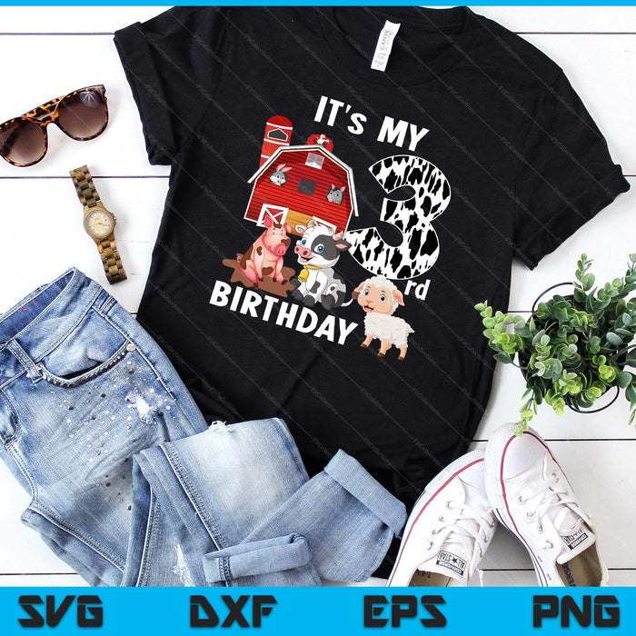 Farm Animals 3 Year Old It's My 3rd Birthday Party SVG PNG Digital Printable Files Farm Animals 3 Year Old It's My 3rd Birthday Party SVG PNG Digital Printable Files