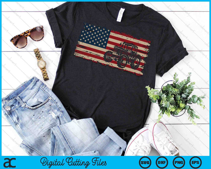 Farm Tractors USA Flag Patriotic Farming Gift SVG PNG Digital Printable Files Farm Tractors USA Flag Patriotic Farming Gift SVG PNG Digital Printable Files