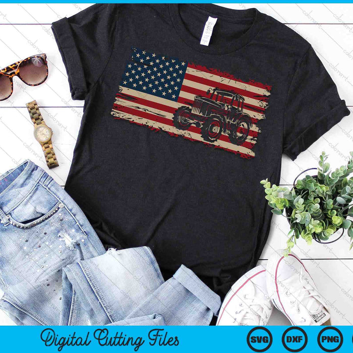 Farm Tractors USA Flag Patriotic Farming Gift SVG PNG Digital Printable Files Farm Tractors USA Flag Patriotic Farming Gift SVG PNG Digital Printable Files