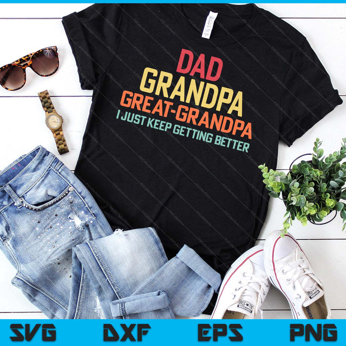 Fathers Day Gift From Grandkids Dad Grandpa Great Grandpa SVG PNG Digital Cutting Files