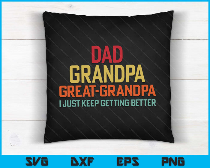 Fathers Day Gift From Grandkids Dad Grandpa Great Grandpa SVG PNG Digital Cutting Files