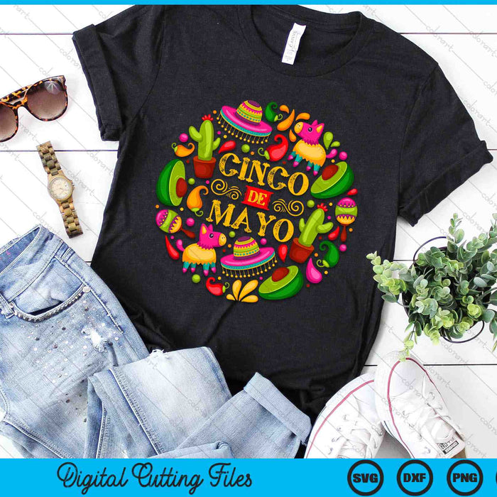 Fiesta Cinco De Mayo Party Mexican SVG PNG Digital Cutting Files