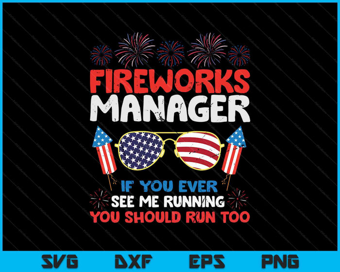 Vuurwerk directeur Run grappige vierde van juli SVG PNG digitale snijbestanden Vuurwerk directeur Run grappige vierde van juli SVG PNG digitale snijbestanden