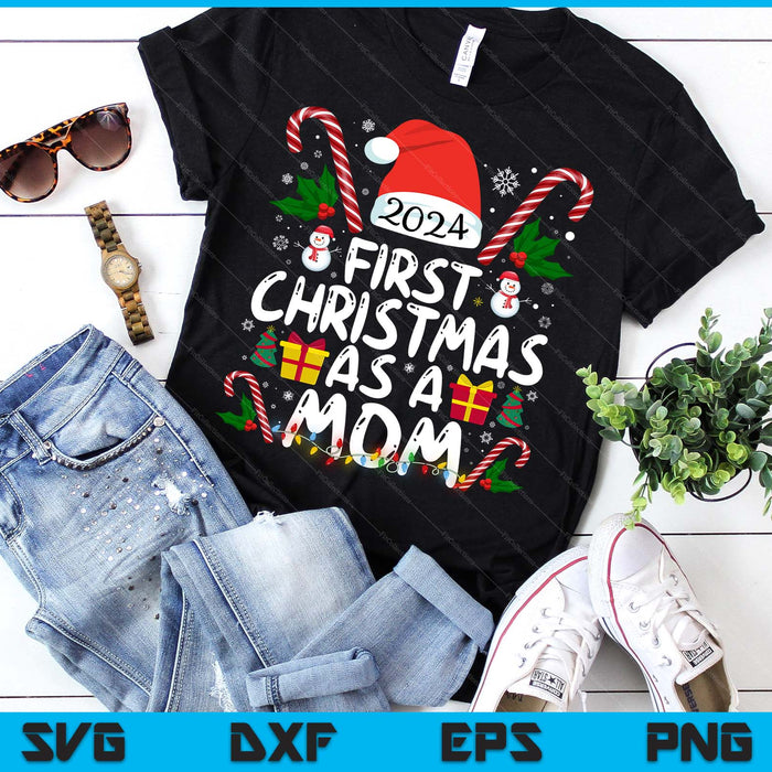 First Christmas As A Mom 2024 Family Matching 1st New Mom SVG PNG Digital Printable Files First Christmas As A Mom 2024 Family Matching 1st New Mom SVG PNG Digital Printable Files