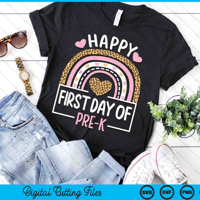 First Day Of Pre-K Funny Back To School Leopard Teach SVG PNG Digital Cutting Files First Day Of Pre-K Funny Back To School Leopard Teach SVG PNG Digital Cutting Files