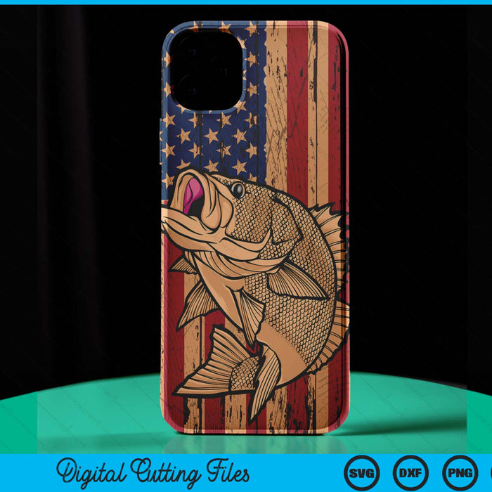 Fishing Wooden US American Flag Bass Fish Fisherman SVG PNG Digital Cutting Files Fishing Wooden US American Flag Bass Fish Fisherman SVG PNG Digital Cutting Files