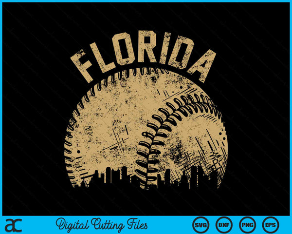 Florida Baseball Skyline Player Coach Fan SVG PNG Digital Printable Files