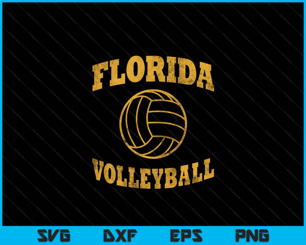 Florida Volleyball Classic Vintage Distressed SVG PNG Digital Cutting Files
