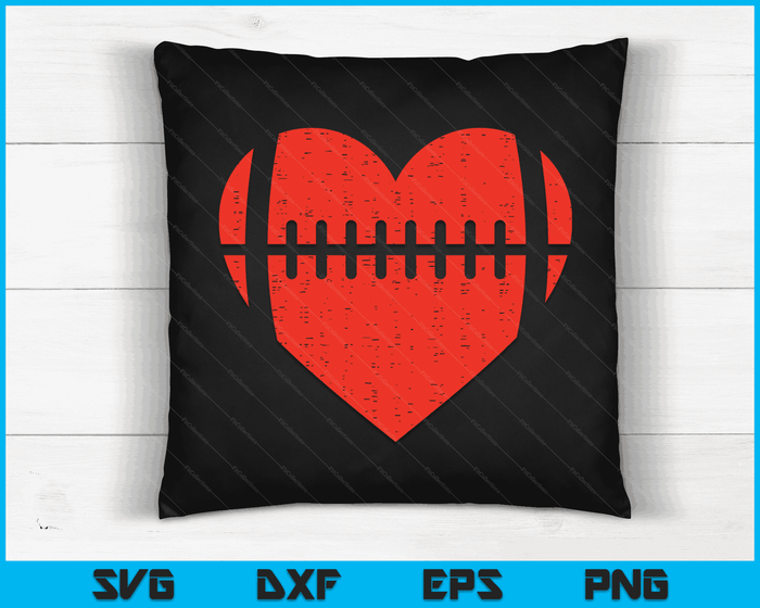 Football Heart Valentines Day Cool Sports Lover SVG PNG Digital Cutting Files