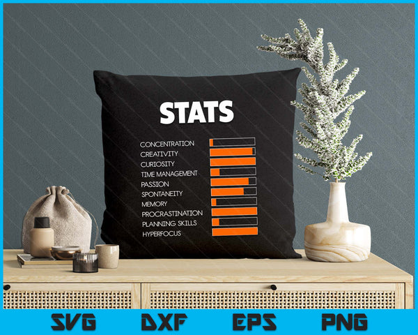 For Kids With ADHD Stats Neurodiversity Men Boys Awareness SVG PNG Digital Printable Files
