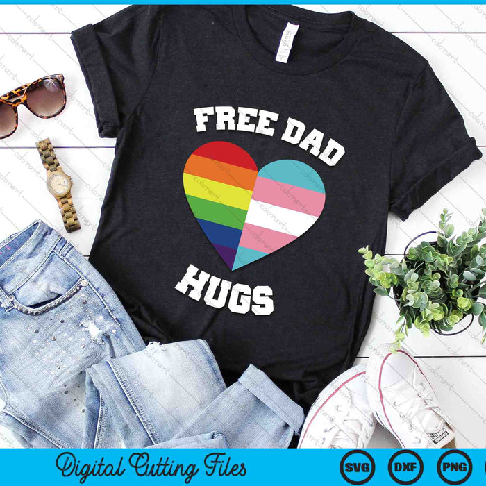 Free Dad Hugs LGBT Pride SVG PNG Digital Cutting Files