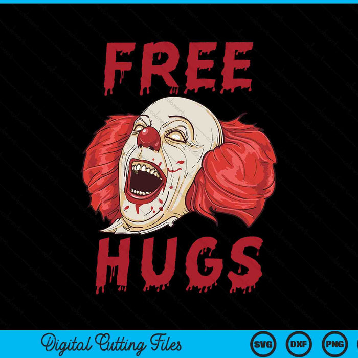 Abrazos gratis Halloween Evil Killer Scary Clown Horror SVG PNG Archivo de corte digital Abrazos gratis Halloween Evil Killer Scary Clown Horror SVG PNG Archivo de corte digital