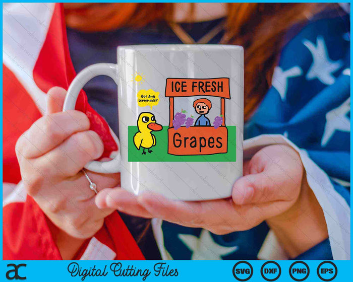 Fresh Grapes Got Any Ice Lemonade Stand Funny Cute Duck SVG PNG Digital Cutting Files