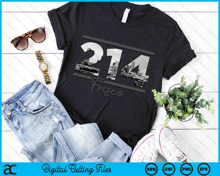 Frisco 214 Area Code Skyline Texas Vintage SVG PNG Digital Cutting Files Frisco 214 Area Code Skyline Texas Vintage SVG PNG Digital Cutting Files