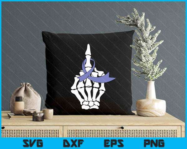 Fuck Esophageal Cancer Middle Finger Periwinkle Ribbon SVG PNG Digital Printable Files