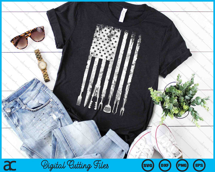 Grappige BBQ USA vlag grillen en barbecue SVG PNG snijden afdrukbare bestanden Grappige BBQ USA vlag grillen en barbecue SVG PNG snijden afdrukbare bestanden