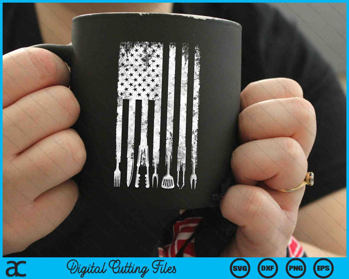 Grappige BBQ USA vlag grillen en barbecue SVG PNG snijden afdrukbare bestanden Grappige BBQ USA vlag grillen en barbecue SVG PNG snijden afdrukbare bestanden