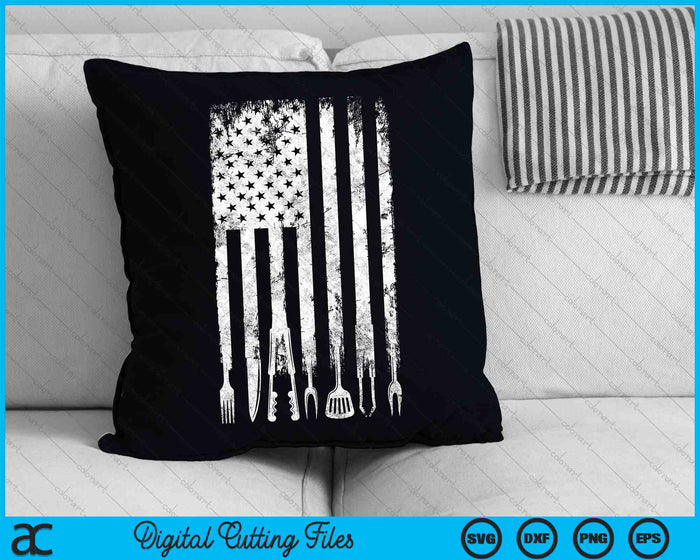 Grappige BBQ USA vlag grillen en barbecue SVG PNG snijden afdrukbare bestanden Grappige BBQ USA vlag grillen en barbecue SVG PNG snijden afdrukbare bestanden