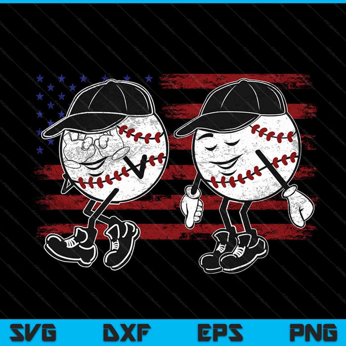 Funny Baseball Griddy Dance 4th of July USA American Flag SVG PNG Digital Cutting File