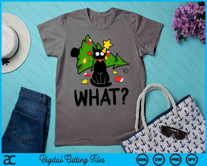 Funny Black Cat Christmas Tree Merry Xmas Humor Cat What SVG PNG Digital Printable Files Funny Black Cat Christmas Tree Merry Xmas Humor Cat What SVG PNG Digital Printable Files