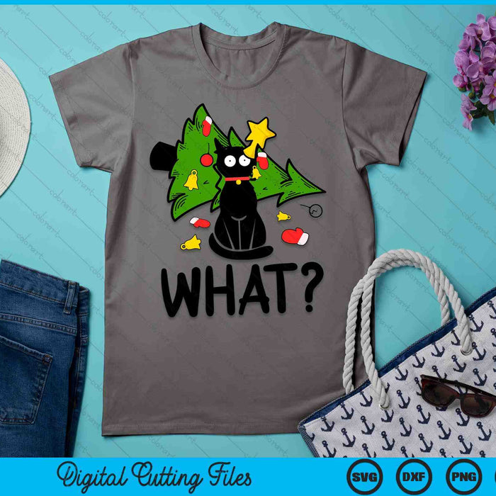 Funny Black Cat Christmas Tree Merry Xmas Humor Cat What SVG PNG Digital Printable Files Funny Black Cat Christmas Tree Merry Xmas Humor Cat What SVG PNG Digital Printable Files