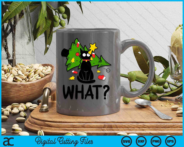 Funny Black Cat Christmas Tree Merry Xmas Humor Cat What SVG PNG Digital Printable Files Funny Black Cat Christmas Tree Merry Xmas Humor Cat What SVG PNG Digital Printable Files