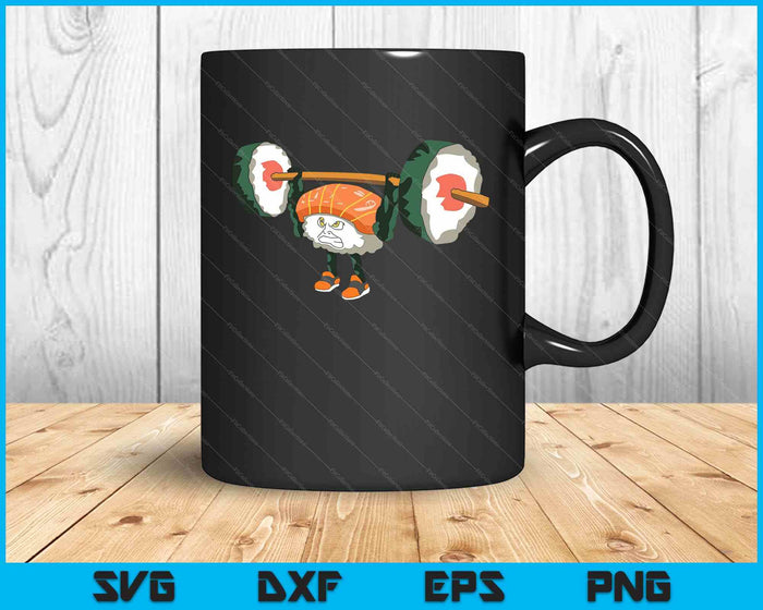 Funny Bodybuilder Sushi Lifting Weights Gift SVG PNG Digital Cutting Files Funny Bodybuilder Sushi Lifting Weights Gift SVG PNG Digital Cutting Files
