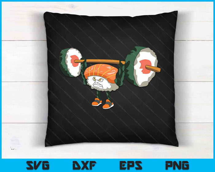 Funny Bodybuilder Sushi Lifting Weights Gift SVG PNG Digital Cutting Files Funny Bodybuilder Sushi Lifting Weights Gift SVG PNG Digital Cutting Files