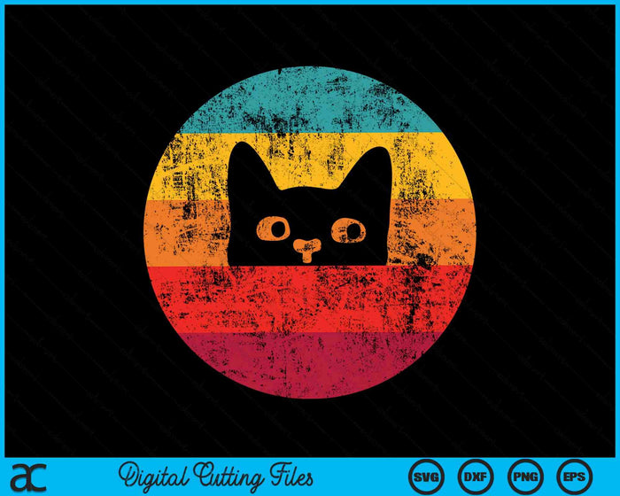 Funny Cat Retro Vintage SVG PNG Digital Cutting Files Funny Cat Retro Vintage SVG PNG Digital Cutting Files