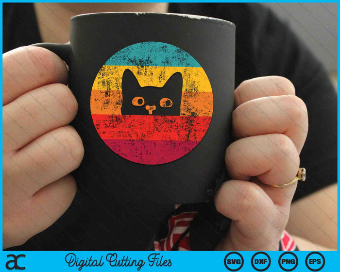 Funny Cat Retro Vintage SVG PNG Digital Cutting Files Funny Cat Retro Vintage SVG PNG Digital Cutting Files