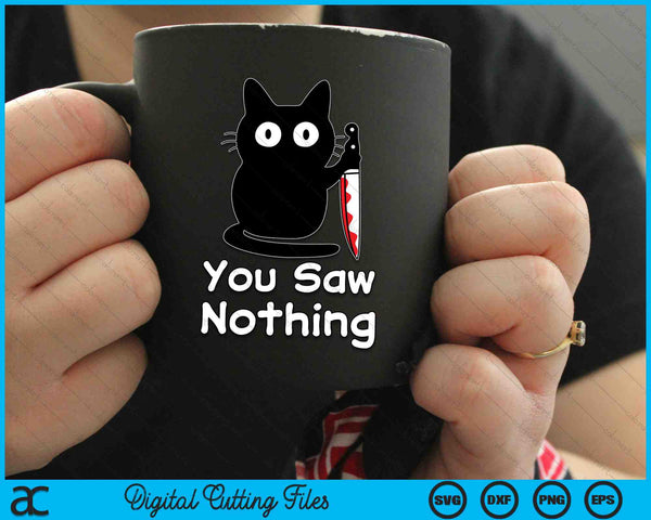Gato divertido que no viste nada divertido gato negro SVG PNG archivos de corte digital