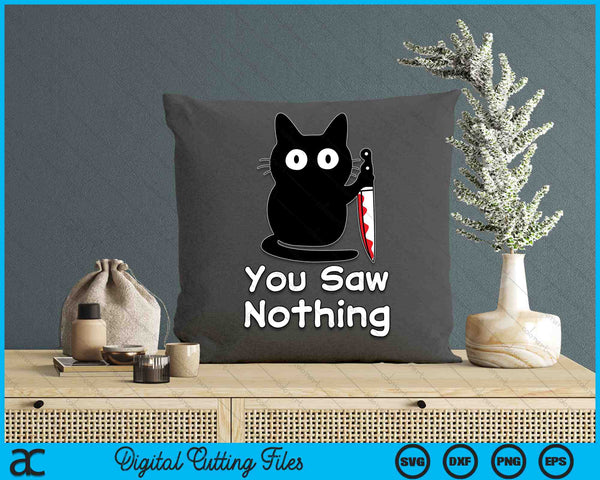Gato divertido que no viste nada divertido gato negro SVG PNG archivos de corte digital
