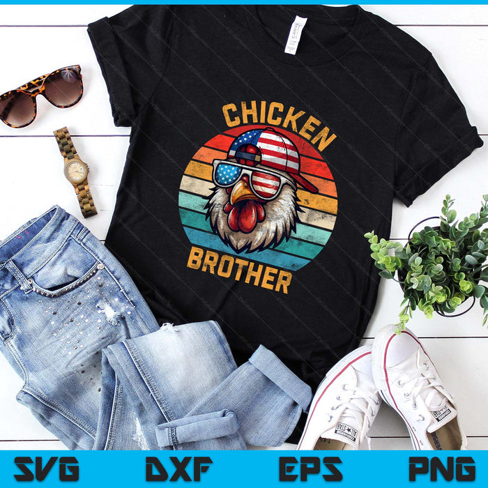 Funny Chicken Brother Farmer Vintage 4th Of July SVG PNG Digital Printable Files Funny Chicken Brother Farmer Vintage 4th Of July SVG PNG Digital Printable Files