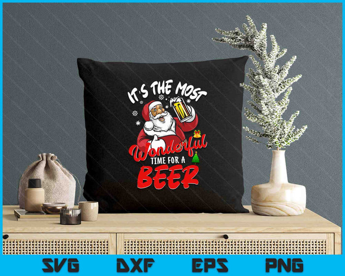 Funny Christmas Santa Claus Drinking Beer Wonderful Time SVG PNG Digital Printable Files Funny Christmas Santa Claus Drinking Beer Wonderful Time SVG PNG Digital Printable Files