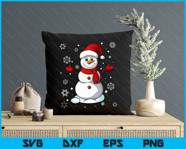 Funny Christmas Snowman Tee Cute Santa SVG PNG Digital Printable Files