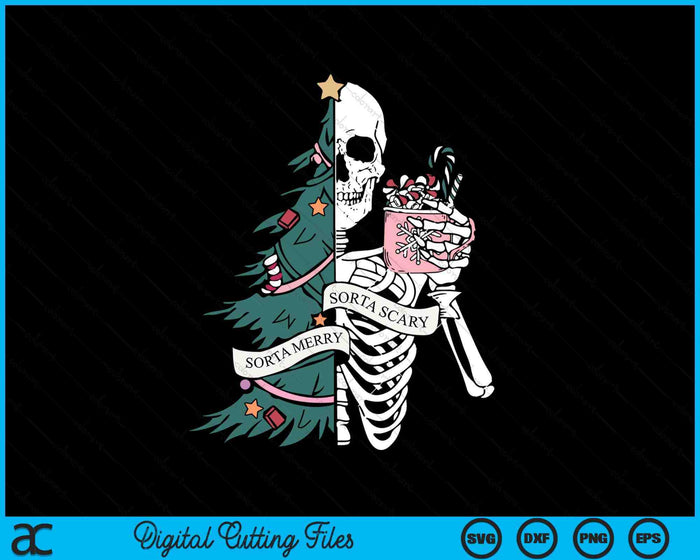 Christmas Sorta Merry Sorta Scary Skeleton Xmas Tree SVG PNG Digital Cutting Files Christmas Sorta Merry Sorta Scary Skeleton Xmas Tree SVG PNG Digital Cutting Files