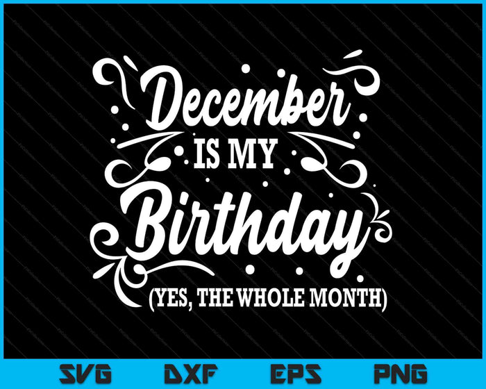 Funny December Is My Birthday Yes The Whole Month Birthday SVG PNG Digital Printable Files Funny December Is My Birthday Yes The Whole Month Birthday SVG PNG Digital Printable Files