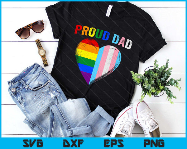 Funny Father's Day Proud Dad Transgender Gay Rainbow Lgbt SVG PNG Digital Printable Files