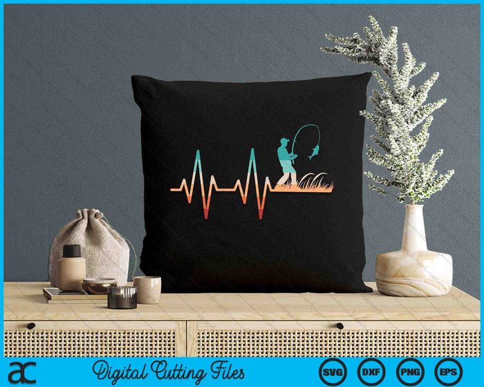 Funny Fishing Heartbeat Bass Fish Retro Fisherman SVG PNG Digital Printable Files Funny Fishing Heartbeat Bass Fish Retro Fisherman SVG PNG Digital Printable Files