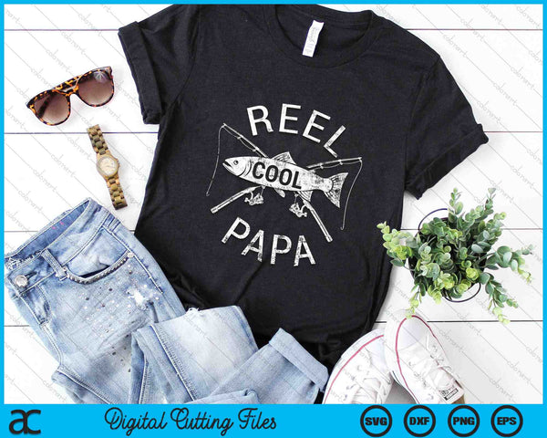Funny Fishing Reel Cool Papa SVG PNG Digital Cutting Files