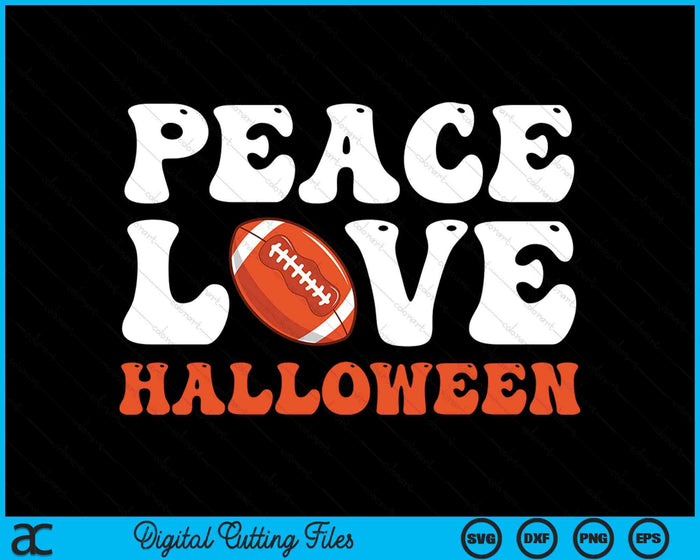 Funny Halloween American Football Costume Peace Love Halloween SVG PNG Digital Cutting Files Funny Halloween American Football Costume Peace Love Halloween SVG PNG Digital Cutting Files