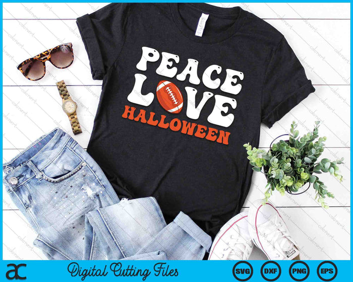 Funny Halloween American Football Costume Peace Love Halloween SVG PNG Digital Cutting Files Funny Halloween American Football Costume Peace Love Halloween SVG PNG Digital Cutting Files